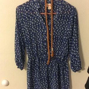 Sheer navy bird tunic